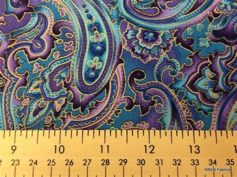 Purple and Blue Paisley Fabric 